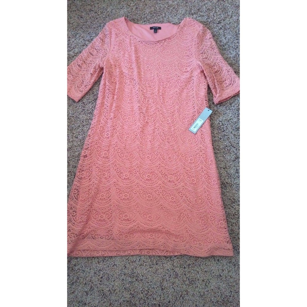 NEW Apt. 9 Kohls lace pink lined dress/tunic boatneck womens S/M, NWT